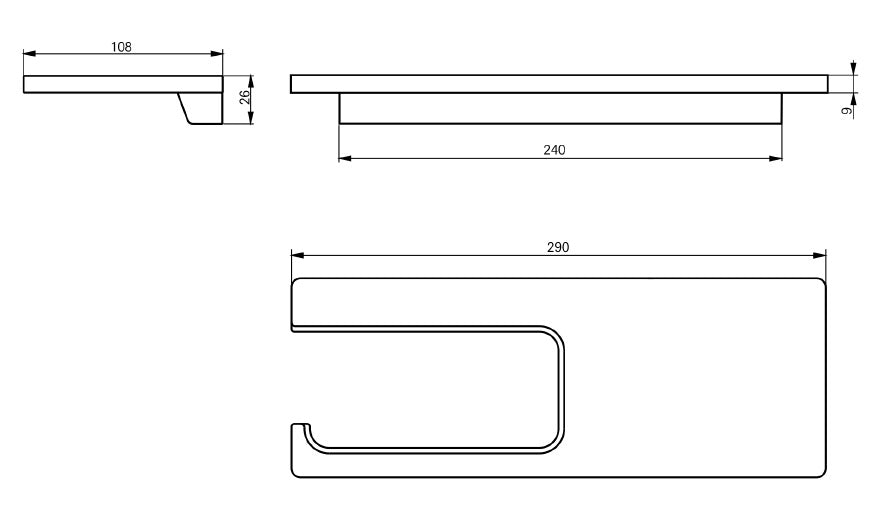 SUS304 Paper Holder with Shelf - Polish