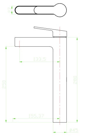 SUS304 Above Top Basin Mixer