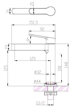 SUS304 Basin Cold Tap - Satin