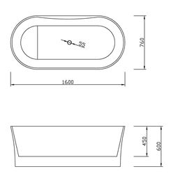 Massage Bathtub c/w Waste