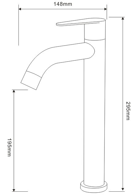 Above Counter Basin Cold Tap - Satin