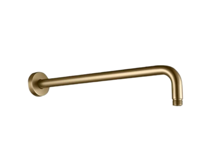 400mm Round Horizontal Shower Arm c/w Flange - Matte Gold