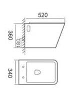Washdown Wall Hung WC Complete Set (P-180mm) - White