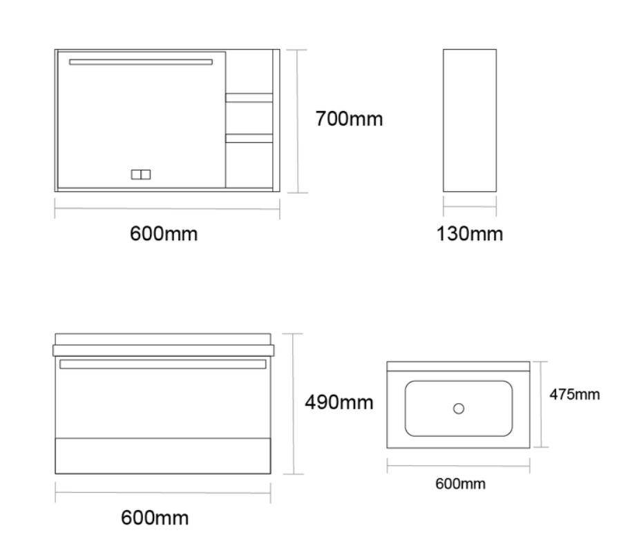 SUS304 Main Basin Cabinet