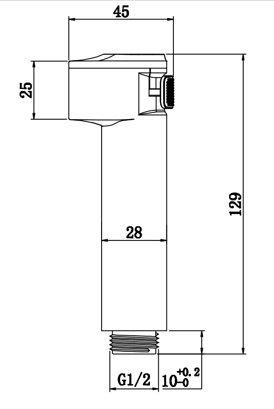 Bidet Spray c/w Flexible Hose and Holder