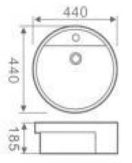 Round Semi-Recessed Wash Basin - White