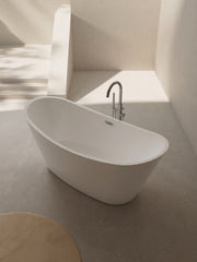 Elegant freestanding bath tub in Malaysia with modern matte finish, perfect for luxurious bathroom upgrades