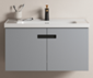Aluminium Main Basin Cabinet Set - Grey
