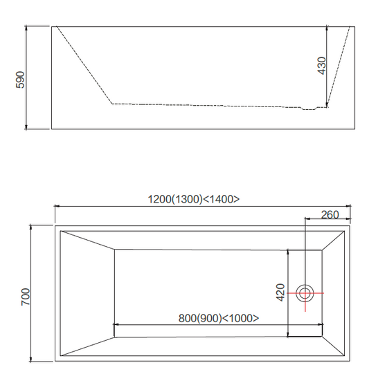 Free Standing Bathtub c/w Waste - White