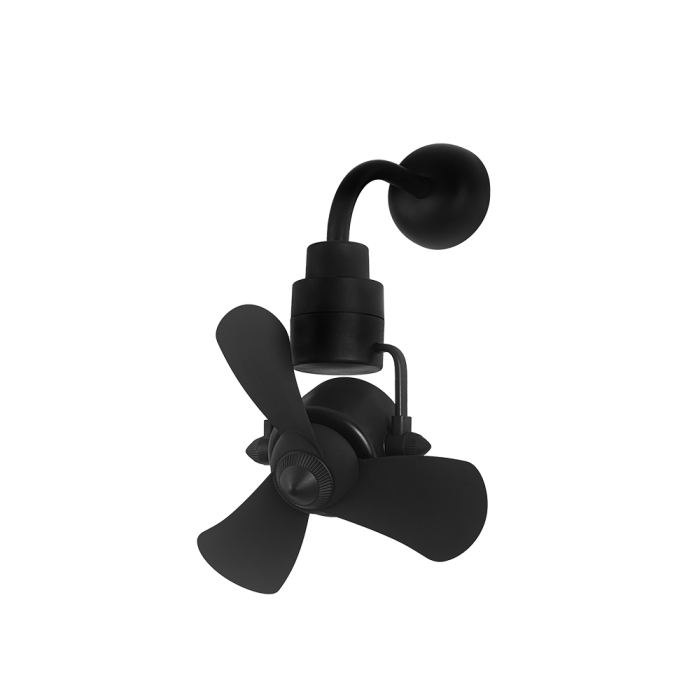 Alpha DC Motor Dual Mounting (Ceiling Mount & Wall Mount)-(16") 3 ABS Blade 8 speed with Remote Control - Matt Black