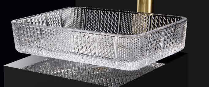 Rectangle Glass Vessel Sink - Transparent