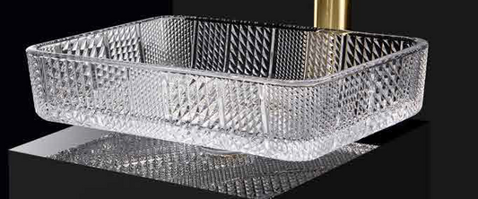 Rectangle Glass Vessel Sink - Transparent