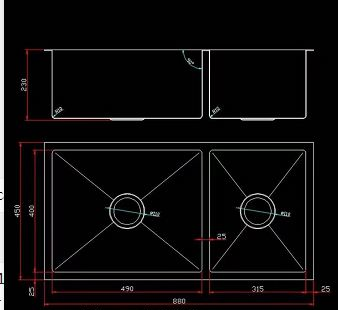 SUS304 Double Bowl Mini Nano Kitchen Sink c/w Roll Up Rack & Basket - Nano Black
