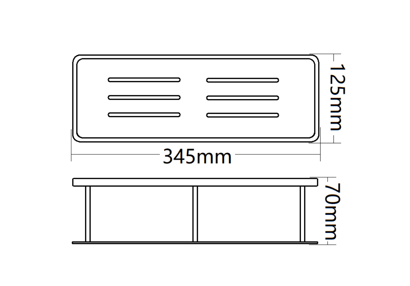 SUS304 Straight Multi-Purpose Basket - Matt Black
