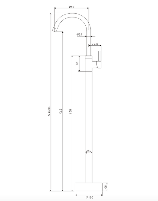 Free Standing Basin Mixer - Chrome