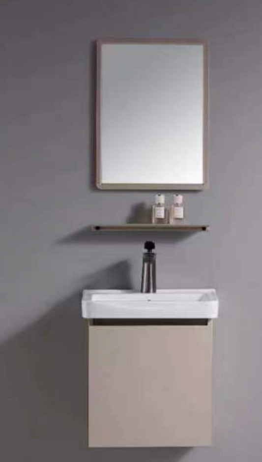 Main Basin Aluminium Cabinet c/w Mirror And Glass Shelf