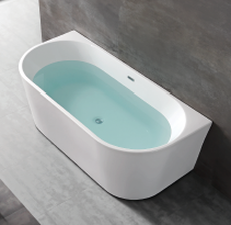 Free Standing 3 Panel Bathtub - White