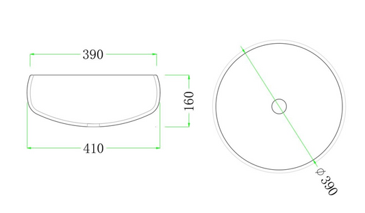 Round Glass Vessel Sink c/w O Ring - Transparent
