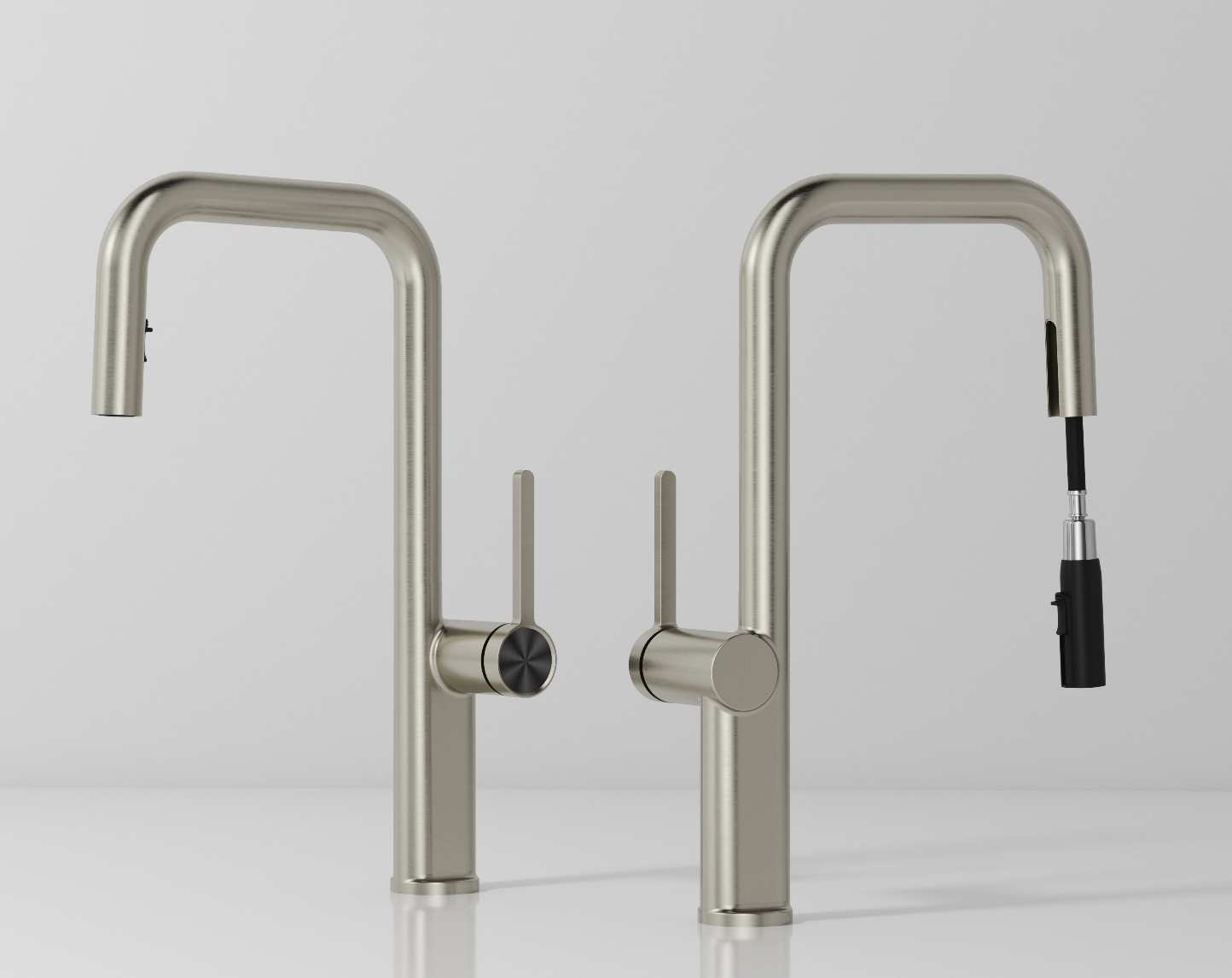 Single Lever Pull-Down Pillar Sink Mixer - Satin