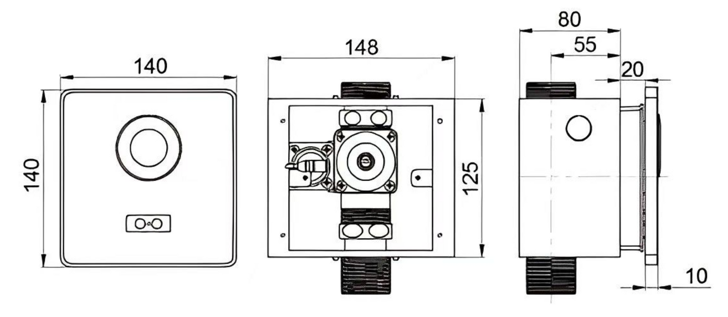 WC / Squatting Sensor Flush Valve (DC+AC) - Chrome