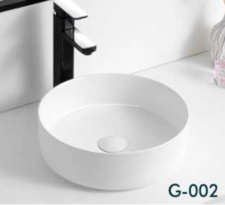 Round Wash Basin with Waste - White