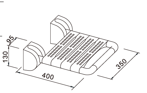 Commercial: Shower Seat c/w Fixing Bolts - White
