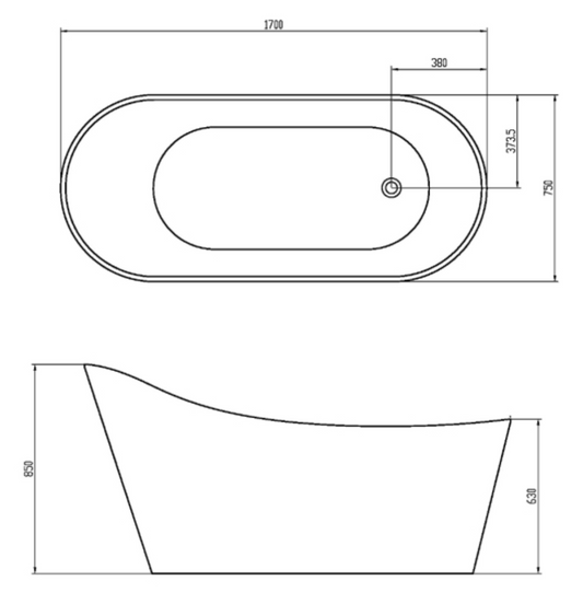 Free Standing Bathtub - White