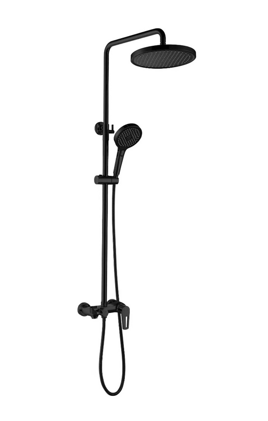 Exposed Shower Bar Set - Matt Black