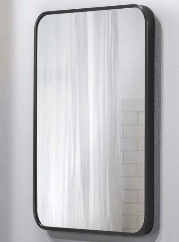 Rectangular with Aluminium Frame Mirror - Black