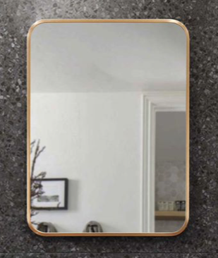 Rectangular with Aluminium Frame Mirror - Gold