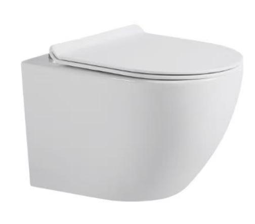 Washdown Spinning Flush Wall Hung WC Complete Set with UF Seat Cover (P-180mm) - White