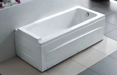 Long Bath With Panel c/w Waste - Right