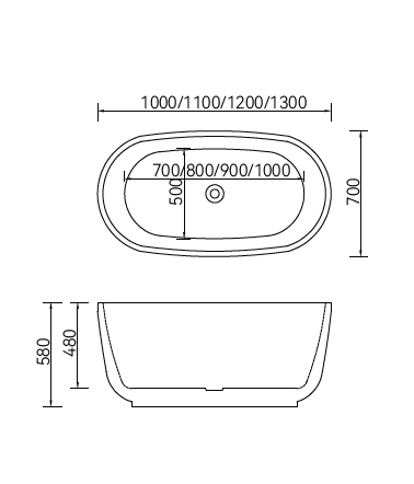 Free Standing Bathtub - White