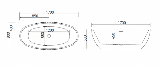 Free Standing Bathtub - White