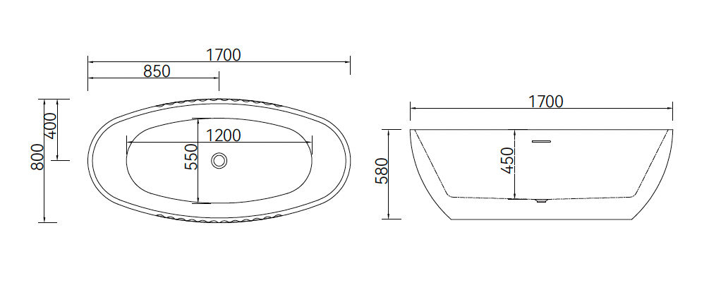 Free Standing Bathtub - White