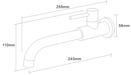 Wall Mounted Basin Tap - Brushed Rose Gold