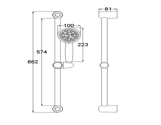 Shower Bar Set - Chrome