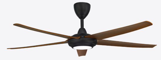 Alpha DC Motor LED Ceiling Fan- (56 ") 5 ABS Blade 12+12 Speed with Remote control - Walnut