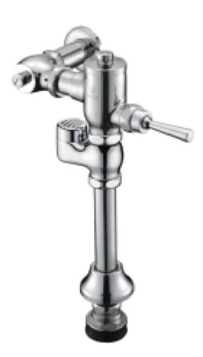 Exposed WC / Squatting Flush Valve Set (Vacuum Breaker, Straight Pipe, Flange & Rubber Spud) - Chrome