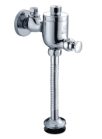 Manual Button Type Urinal Flush Valve - Chrome