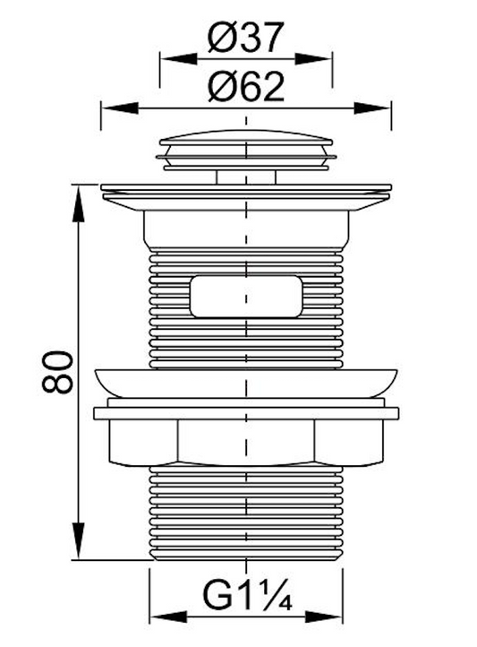Basin Waste with Overflow and PVC Downpart