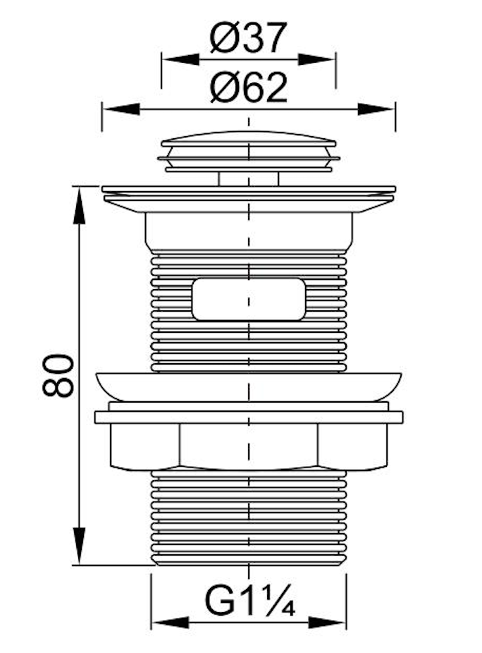 Basin Waste with Overflow and PVC Downpart