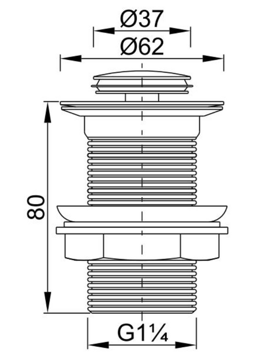 Basin Waste without Overflow and PVC Downpart