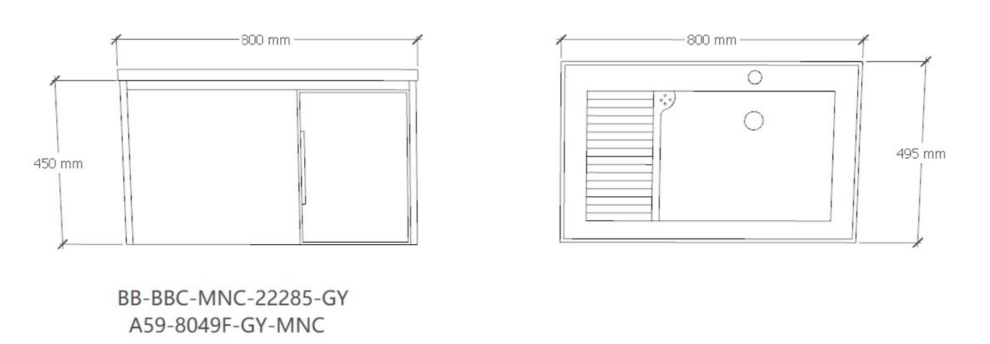 Stainless Steel Laundry Basin Cabinet Set
