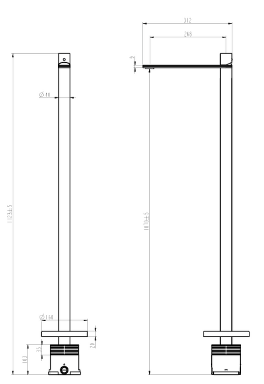 Landing Above Counter Basin Mixer - Grey