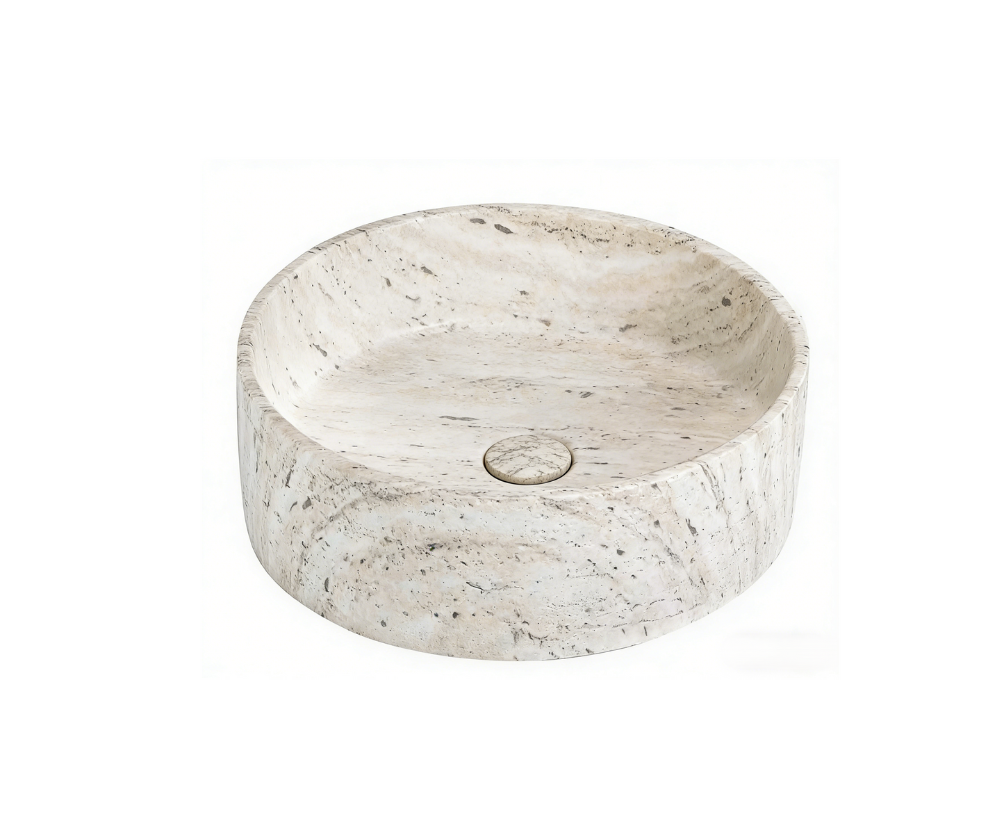 Round Artificial Stone Wash Basin c/w Waste- Beige