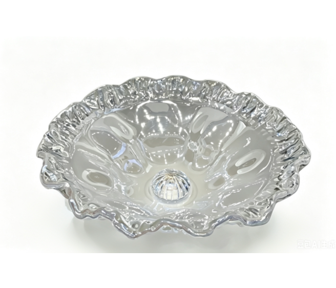 Flower Shaped Glass Basin c/w Waste - Transparent