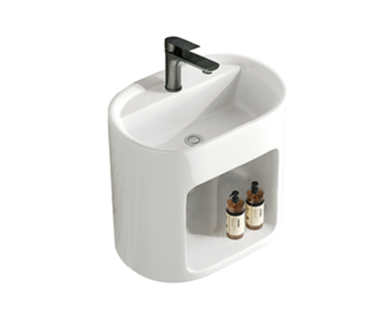Oval Wall Hung Wash Basin - White