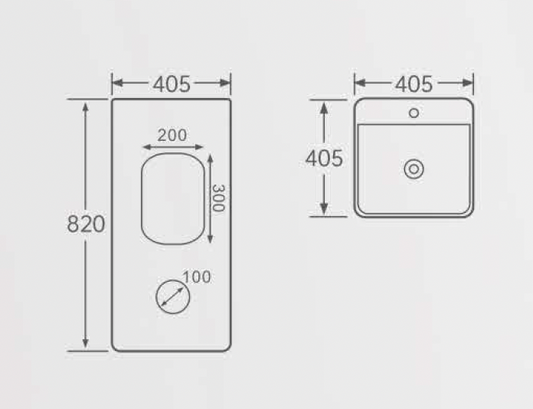 Square Free Standing Wash Basin - White