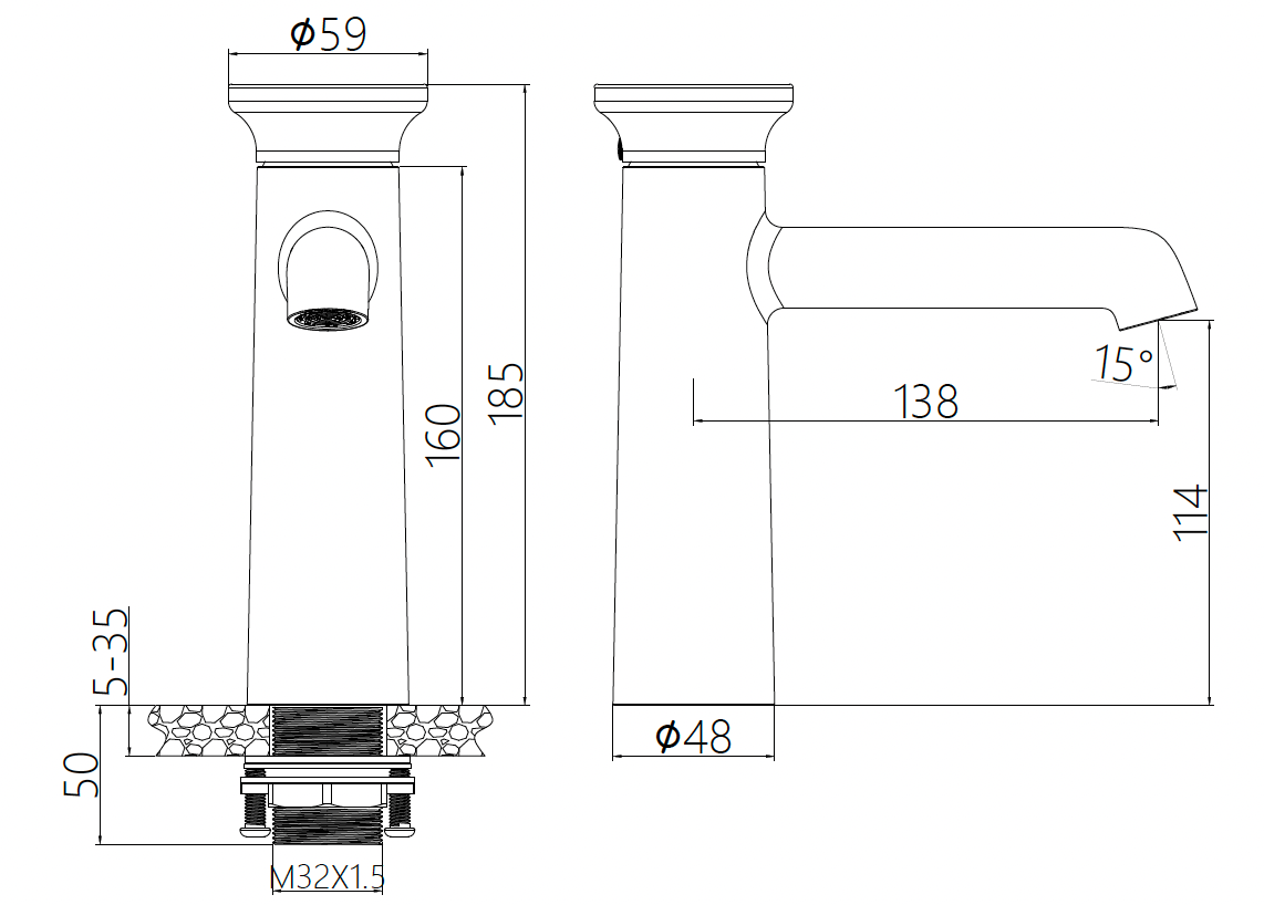 Wash Basin Mixer - French Gold